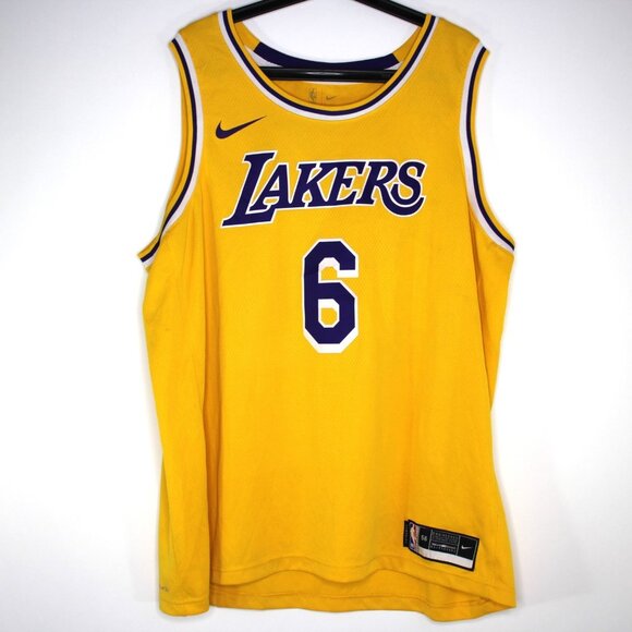 Nike Mens 2XL LA Lakers Lebron James Swingman Jersey H894 - Picture 1 of 8